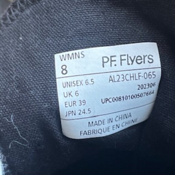 NEW PF Flyers Chill house Collab Black White High Top Sneakers Women’s Sz 8 NWOT - Picture 7 of 13